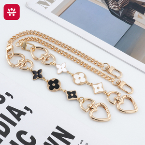 Cadena para Bolso de <span class=keywords><strong>Mujer</strong></span>, Accesorio para Bolso Cruzado, Cadena de Metal Ajustable con Trébol de Cuatro Hojas, Cadena Dorada Personalizada para Bolso - Product Image 1