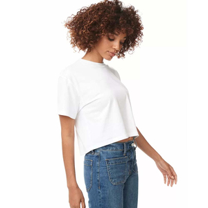 Camisetas Cortas al por Mayor para Mujer, 100% Algodón, Ecológicas, Antiarrugas, de Secado Rápido, Ropa Urbana, Impresión de Logotipo Personalizado, Servicio OEM - Product Image 6