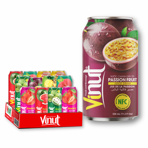 Bebida de Jugo Passion en Lata de Aluminio de 330 ml Sin Azúcar Añadido para Venta al por Mayor en Vietnam, Marca Privada OEM ODM, Muestra Gratuita, Certificación Halal - Product Image 1