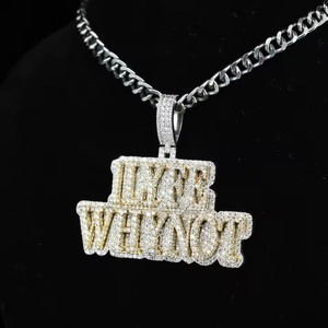 <b>Initials</b> Letter <b>Pendant</b> Moissanite Hip Hop <b>Pendant</b> Iced Out <b>Pendant</b> Rapper Bling Bust Down <b>Pendant</b> Pass Diamond Tester <b>Pendant</b> - Product Image 1