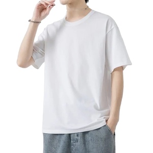 T-shirt Homme Dernière Mode Manches Courtes Col Rond Décontracté 180 GSM 100% Coton Logo Avant Écologique Anti-Plis Coupe Classique - Product Image 5