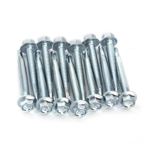 Vis autoperceuses à tête hexagonale PDC modèle 6 (métrique/pouce) à filetage profond et grossier, acier au carbone de classe 8, revêtement galvanisé, usage intensif - Product Image 6