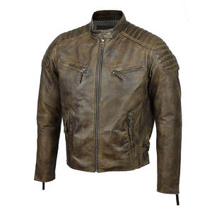 Chaqueta de Motociclista Acolchada Marrón Vintage para Hombre, Transpirable, con Capucha, Cuello Alto, Cierre de Cremallera, Talla Grande, Abrigo de Invierno - Product Image 2