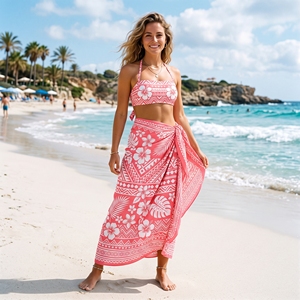 Comfortable Polyester Sarong Chios Women Beach Wrap Summer Lightweight Travel Holiday Resort Cover Up Custom Fabric Manufacturer - Product Image 5