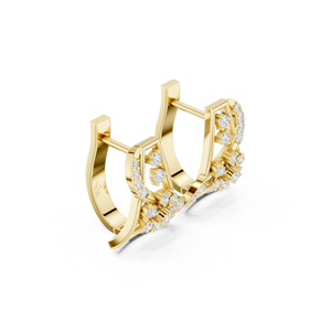 Pendientes de Aro Bali con Circonitas, Plata de Ley 925 Chapada en Oro de 18K, Joyería de Diseño de Lujo para Mujer - Product Image 3