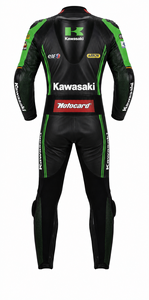 Combinaison de moto Rawasaki en cuir premium MotoCP Racing 1 pièce, équipement de conduite avec bosse niveau 2 CE, sur mesure - Product Image 2