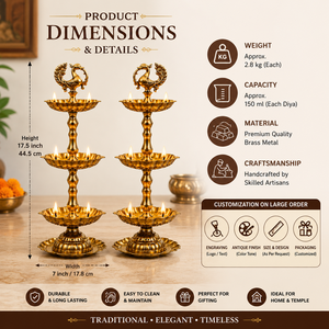 Brass Traditional Kerala Nilavilakku <b>Oil</b> <b>Lamp</b> Set Handmade Pooja Deepam Decorative Diya Temple <b>Lamp</b> Festival Home Decor Gift - Product Image 5