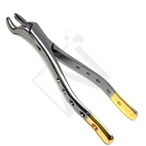 Forceps d'extraction dentaire plaqué or de qualité supérieure pour molaires supérieures droites, pinces d'extraction en acier inoxydable, instruments chirurgicaux buccaux - Product Image 5