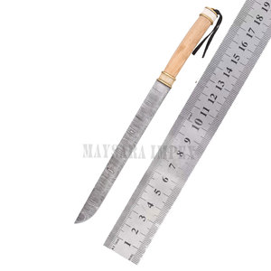 Cuchillo Vikingo de Acero de Damasco Premium, Hoja Fija, Mango de Madera Natural y Hueso, Cuchillos para Campismo al Aire Libre - Product Image 6