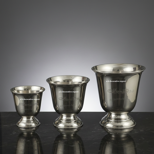 Seau à glace décoratif robuste pour champagne, refroidisseur de bouteilles de vin sur piédestal, finition bronze canon, bac à boissons pour fête avec support pour la décoration - Product Image 5