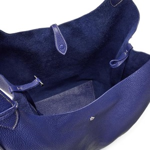 Sac fourre-tout en cuir pleine fleur, minimaliste pour tous les jours, sac à bandoulière bleu marine. - Product Image 5