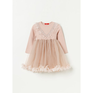 OZKIZ Vestido de Flores Coreano al por Mayor para Niñas de 2 a 7 Años, Primavera/Otoño, Moda Infantil, Poliéster, Chifón, Decoración con Volantes - Product Image 1