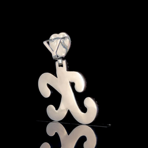 925 <b>Silver</b> Minimalist Letter Pendant With Heart Cut Moissanite Diamond Claw Setting Unisex Everyday Wear - Product Image 3
