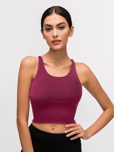เสื้อกล้ามออกกำลังกายแบบสายไขว้หลัง ยี่ห้อ Long Line Athletic พร้อมฟองน้ำถอดได้ เนื้อผ้ายืดหยุ่น เหมาะสำหรับฟิตเนส รับผลิตแบรนด์ส่วนตัว ขายส่ง - Product Image 1