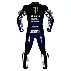 ชุดแข่งรถมอเตอร์ไซค์ Maverick Vinales Ramaha MotoCP หนังวัวและหนังจิงโจ้ 1.3 มม. พร้อมเกราะป้องกัน CE - Product Image 2