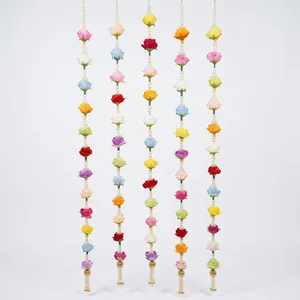 Guirlande murale en perles multicolores et arc-en-ciel avec pompon pour mariage, maison, festival, décoration de porte - Product Image 2