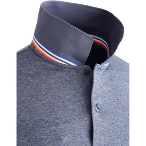 High Quality Custom Men Short Sleeve Breathable <b>Turn</b> Collar Anti-Wrinkle Casual Wear for Shirts Plain Dyed Knitted 100% Cotton - Product Image 3