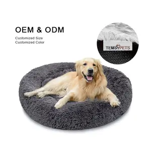 Oem Faux Fur Pluizige Hond Sofa Kalm Bed Hond Bed Wasbare Eco Vriendelijke Luxe Grote Kussen Hond Bedden Voor mensen