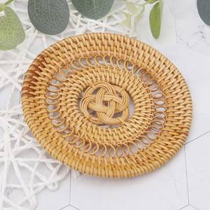 Juego de posavasos de ratán redondo hecho a mano ecológico posavasos de alta calidad para tazas de té, venta al por mayor de Vietnam - Product Image 5