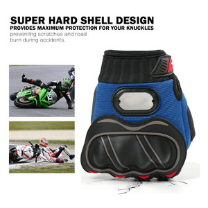 Guantes de Motociclismo de Dedo Completo, Color Azul y Negro, Material PU Antideslizante, para Uso en Exteriores, Universales para Hombre, para Todas las Temporadas - Product Image 4