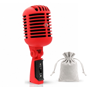 ไมโครโฟน 5 คอร์ RTRO MIC RED แบบไดนามิก สำหรับร้องเพลง สไตล์วินเทจสุดคลาสสิก รูปแบบการรับเสียงแบบคาร์ดิออยด์ ทิศทางเดียว - Product Image 1