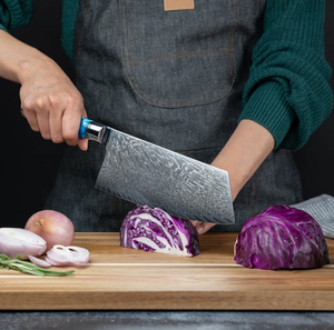 Juego de Cuchillos de Chef de Acero de Damasco de Primera Calidad, Estilo Japonés, con Mango Híbrido de Madera y Resina, en Venta - Product Image 3