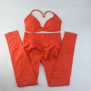 Conjunto Deportivo de Yoga de Dos Piezas para Mujer, Personalizado, de Alta Calidad, con Logotipo Frontal, en Spandex/Nylon Transpirable - Product Image 6