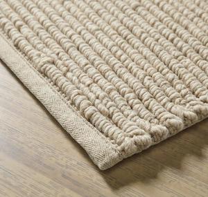 Tapis en laine fait main, beige naturel, tissage plat texturé, tapis moderne pour salon, tapis de sol durable pour la décoration de la maison - Product Image 2