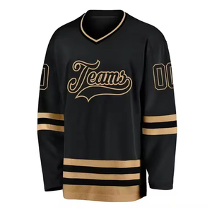 Maillot de hockey sur glace personnalisé, uniforme d'équipe de hockey par sublimation, vêtements de sport en gros, OEM ODM, maillot de hockey à col en V, manches longues en mesh - Product Image 4