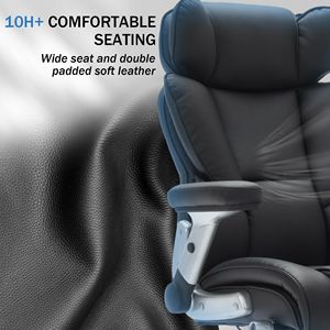 Sedia da Ufficio Direzionale Grande e Alta, Capacità 227 kg, Supporto Lombare Regolabile con Braccioli Ribaltabili, Seduta Più Larga - Product Image 4