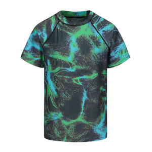 T-shirt de sport pour homme à col rond, manches courtes, séchage rapide, camouflage dégradé, polyester, coupe classique, impression par sublimation, pour la natation - Product Image 4