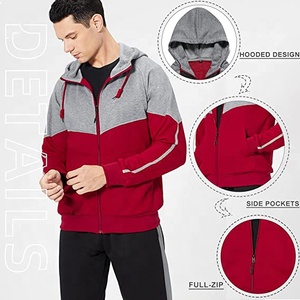 Conjunto Deportivo para Hombre con Bloques de Color, Sudadera con Cierre y Pantalones Jogger, Ropa Deportiva Informal para Correr y Entrenar - Product Image 2