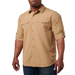 Chemise tactique homme à manches longues 100 % coton respirante infroissable unie pour l'été, idéale pour la randonnée, l'escalade, la chasse et les occasions formelles - Product Image 5