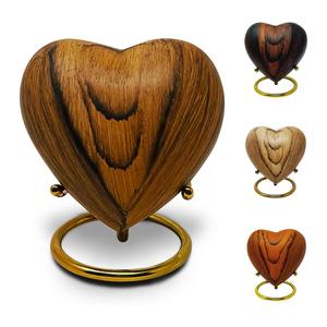 Handcrafted Wooden Heart Shape Memorial <b>Ash</b> Keepsake Urn Tribute Holder Designed With Elegant Secure Lid Closure - Product Image 1