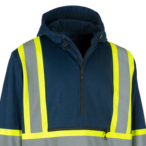 เสื้อฮู้ดสะท้อนแสงสีกรมท่าสำหรับงานอุตสาหกรรม พร้อมซิปและกระเป๋า - Product Image 3