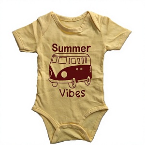 Mameluco de algodón de bambú orgánico para bebé recién nacido, respetuoso con el medio ambiente, transpirable, verano, cierre de botón Unisex a presión, venta al por mayor - Product Image 1