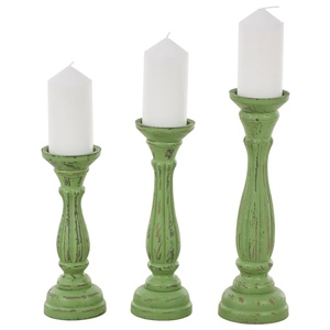 Juego de 3 Portavelas de Madera Verde de Lujo, Elegantes Portavelas Decorativos para el Hogar, Bodas, Fiestas, Navidad a Precio Económico - Product Image 2