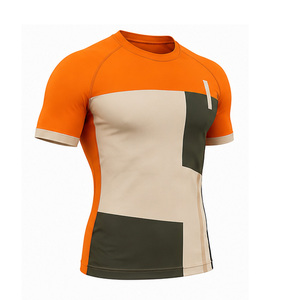 เสื้อยืดคอมเพรสชั่นผู้ชาย OEM ระบายอากาศได้ดี ยืดหยุ่น แห้งเร็ว เหมาะสำหรับออกกำลังกาย ฟิตเนส กีฬา ฝึกซ้อม เสื้อเบสเลเยอร์แบบสั่งทำได้ - Product Image 5
