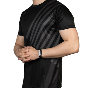 New Men’s <b>Black</b> Print Sublimation T-Shirt Streetwear Casual Short Sleeve Geometric Pattern <b>Top</b> for Fashion Style Sublimation - Product Image 6