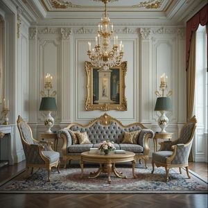 Esta imagen parece mostrar un conjunto de sofás de madera de teca tallada de estilo europeo que exudan una majestuosidad realista con un acabado natural. - Product Image 6