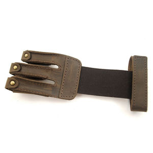 Gant de tir à l'arc professionnel en cuir, protection à trois doigts, équipement de tir à l'arc, accessoire sportif en cuir véritable - Product Image 2