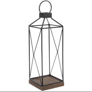 Vente en gros de lanternes à bougies en métal écologiques portables de couleur noire avec finition noire mate, lanterne pour Noël - Product Image 3