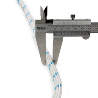Corde d'ancre de bateau en polyester blanc double tressé de qualité supérieure de 114 pieds Bobine d'approvisionnement marine de 3/8 pouces avec de nombreuses ancres pour bateaux