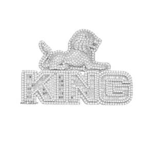 Pendentif personnalisé en argent sterling 925 avec initiale en lettres 3D, serti de moissanite, style hip hop, pour homme et femme - Product Image 2