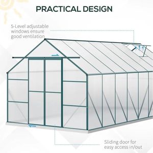 Kit Serra in Alluminio 16 X 8 con Policarbonato, Serra Walk-In per Giardini - Product Image 5