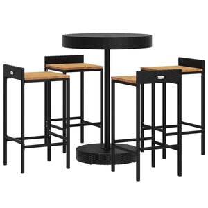Conjunto de Muebles de Bar para Jardín en Negro - Product Image 3