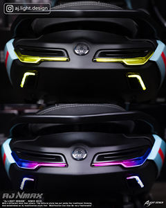 ไฟท้าย LED RGB แบบ Quad-Lens สำหรับรถมอเตอร์ไซค์ Yamaha NMAX V3 ผลิตในไต้หวัน โดย AJLIGHT DESIGN สำหรับการติดตั้งเพิ่มเติม/อัปเกรดระบบไฟรถ - Product Image 5