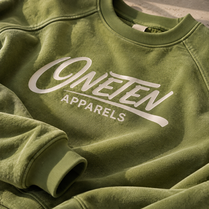 เสื้อฮู้ดโอเวอร์ไซส์สีเขียวมะกอกสำหรับทุกเพศ ยี่ห้อ ONETEN APPARELS แขนยาว ผ้าเฟรนช์เทอร์รี่ สไตล์ลำลอง สำหรับฤดูใบไม้ร่วง ผลิตจากโพลีเอสเตอร์ 100% สีพื้น - Product Image 2