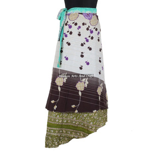 Último Diseño, Falda Larga Cruzada con Estampado de Rayas para Mujer, Falda Larga Cruzada de Seda Mágica Reversible de 2 Capas, Faldas Cruzadas de Seda - Product Image 1