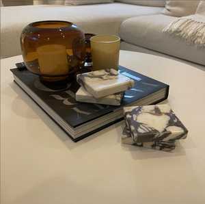 Posavasos de Mármol Calacatta Viola, Posavasos Cuadrados de Piedra, Decoración Elegante para el Hogar - Product Image 1